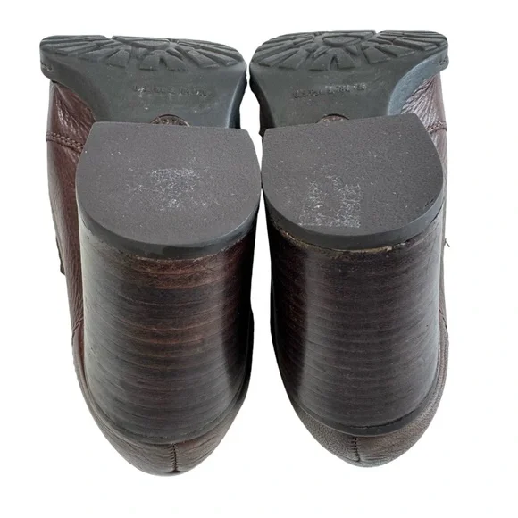 Born D07906 Slip-On Brown Leather Block Heel Ankle Booties Size 8.5 M/W - Picture 11 of 16